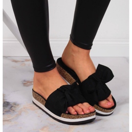 Babuchas de mujer con lazo negro de plataforma Vinceza 6