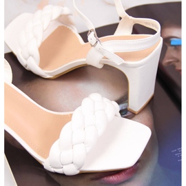 Sandalias mujer Vinceza blancas con tacón blanco 3