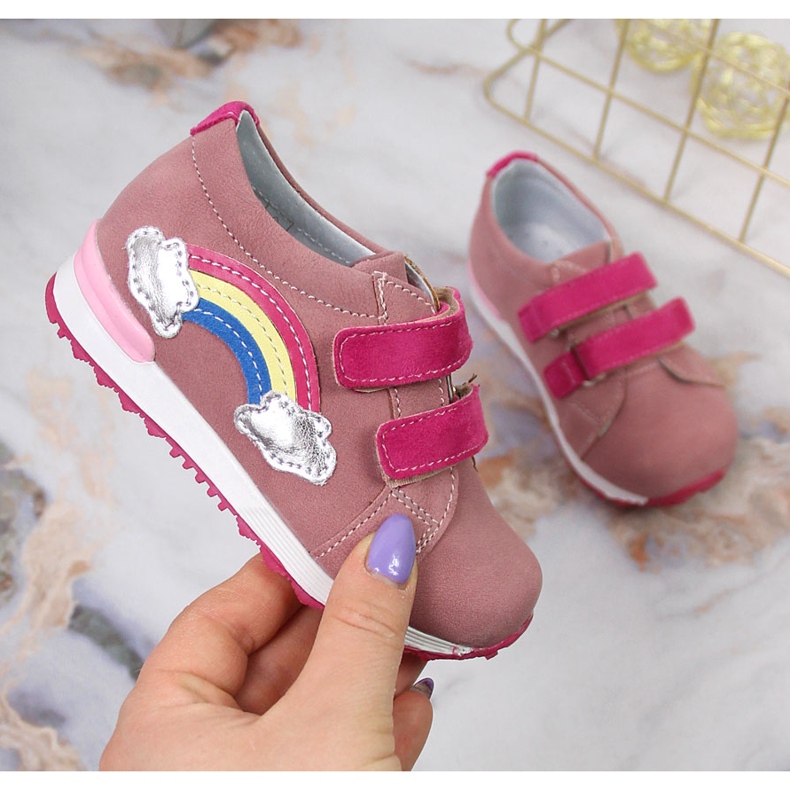Zapatos niña con velcro lila Kornecki 6775 púrpura multicolor 1