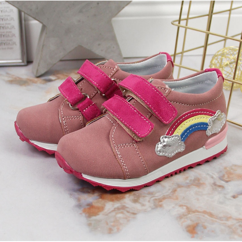 Zapatos niña con velcro lila Kornecki 6775 violeta multicolor 2