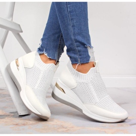 Deportivas mujer cuña blancas Artiker blanco 4