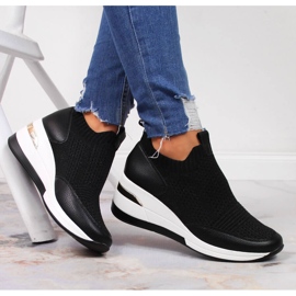 Deportivas mujer cuña negras Artiker negro 4