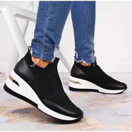 Deportivas mujer cuña negras Artiker negro 6
