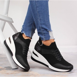 Zapatos cuña mujer negros, slip on Artiker negro 4
