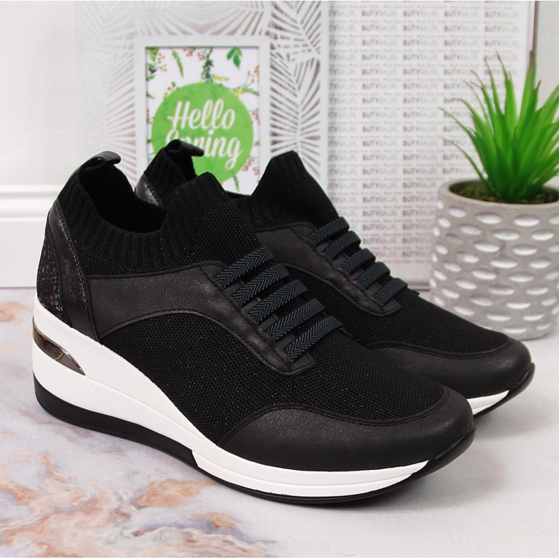 Zapatos cuña mujer negros, slip on Artiker negro 2