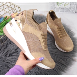 Zapatos brogue de mujer con cuña, sin cordones, beige Artiker 1 Zapatos brogue de mujer con cuña, sin cordones, beige Artiker 1