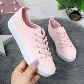 Zapatillas atletico de goma rosa rosado 1
