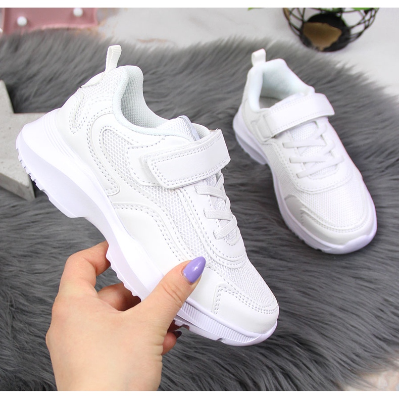 Deportiva infantil velcro American Club blanca blanco 1