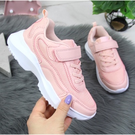 Deportiva niña American Club rosa con velcros 1