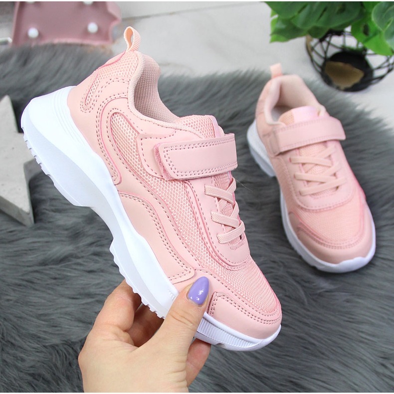 Deportiva niña American Club rosa con velcros rosado 1