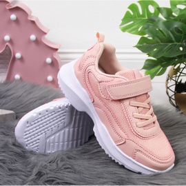 Deportiva niña American Club rosa con velcros rosado 3