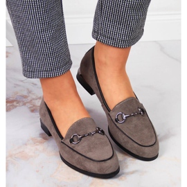 Mocasines de mujer bajos con decoración Jezzi gris 3