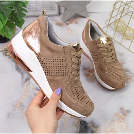 Zapatos cuña mujer beige Jezzi 4