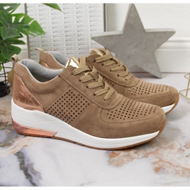 Zapatos cuña mujer beige Jezzi 5