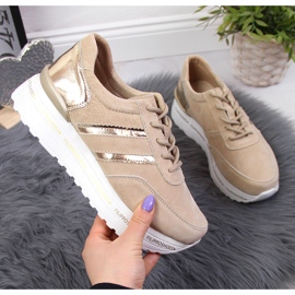Zapatos de cuero de mujer en la plataforma Filippo beige. 3