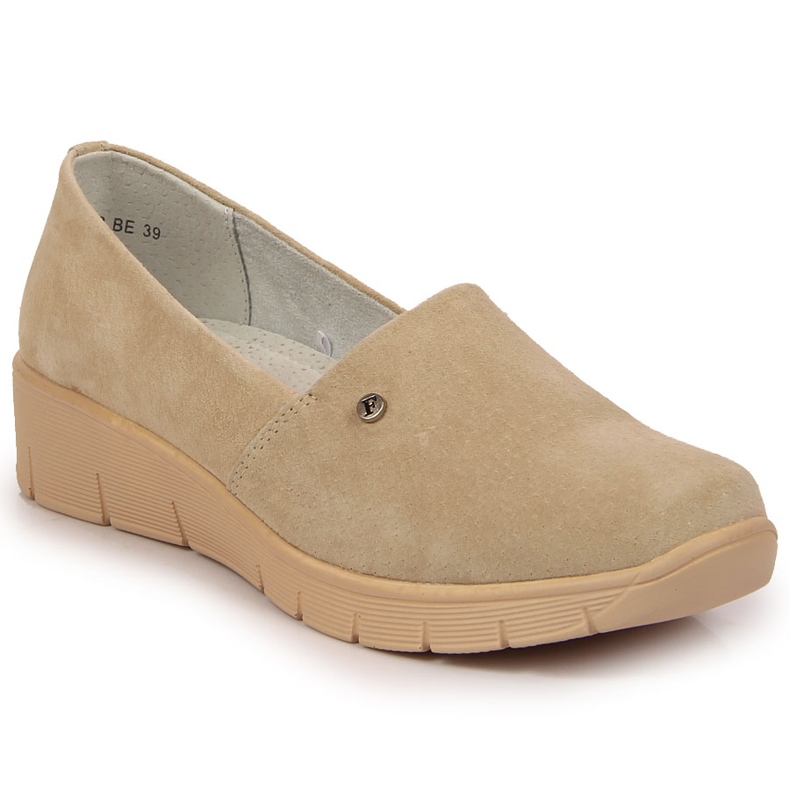 Zapatos cómodos de mujer en piel beige Filippo 2