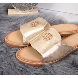 Babuchas de mujer doradas con decoración Filippo dorado 4