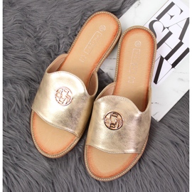 Babuchas de mujer doradas con decoración Filippo dorado 3