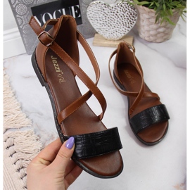 Sandalias mujer, Romanes, marrón y negro Jezzi 2