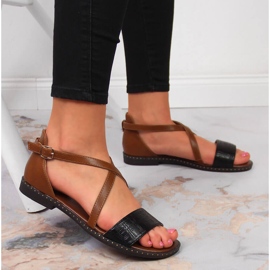 Sandalias mujer, Romanes, marrón y negro Jezzi 6