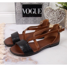 Sandalias mujer, Romanes, marrón y negro Jezzi 3