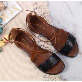 Sandalias mujer, Romanes, marrón y negro Jezzi 4