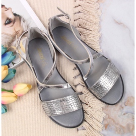 Sandalias mujer, romana, gris plata Jezzi 3