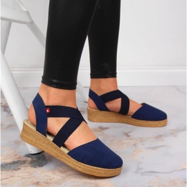 Sandalias de mujer Big Star azul marino con elásticos JJ276037 6