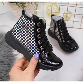 Botas de niña holográficas negras Kornecki 6814 negro 1