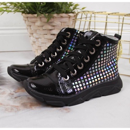 Botas de niña holográficas negras Kornecki 6814 negro 2