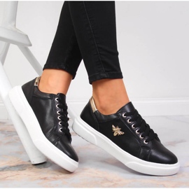 Zapatos de mujer de piel con plataforma Vinceza negra negro 4