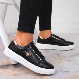 Zapatos de mujer de piel con plataforma Vinceza negra negro 5