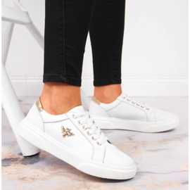 Zapatos de mujer de piel con plataforma Vinceza blanca blanco 7