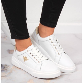 Zapatos de mujer de piel con plataforma Vinceza blanca blanco 6