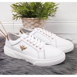 Zapatos de mujer de piel con plataforma Vinceza blanca blanco 5