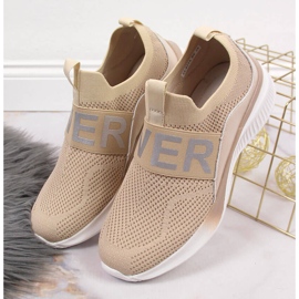 Deportivas mujer slip on beige Vinceza 2