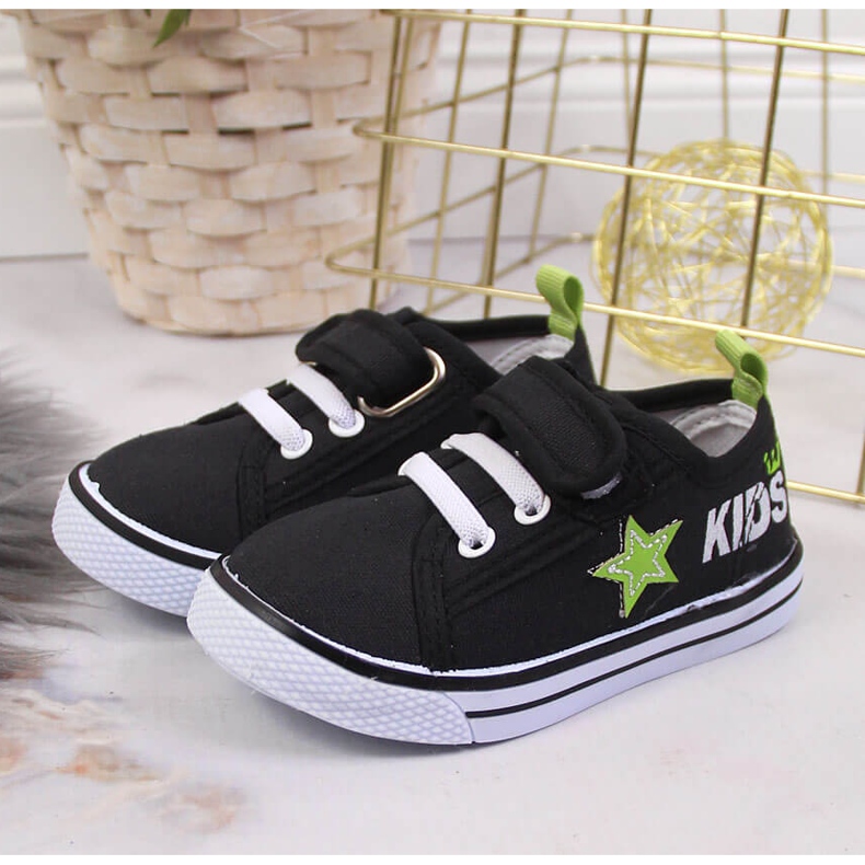 Atletico Deportivas negras de niño Atlético con velcro negro 2