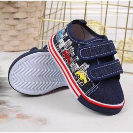 Zapatillas atletico azul marino con velcros para niño 2