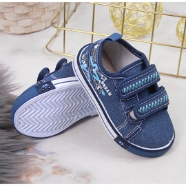 Deportivas de niño Atletico azules con velcros azul marino 4