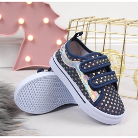 Deportivas de niña con velcro y corazones azul marino Atletico 3