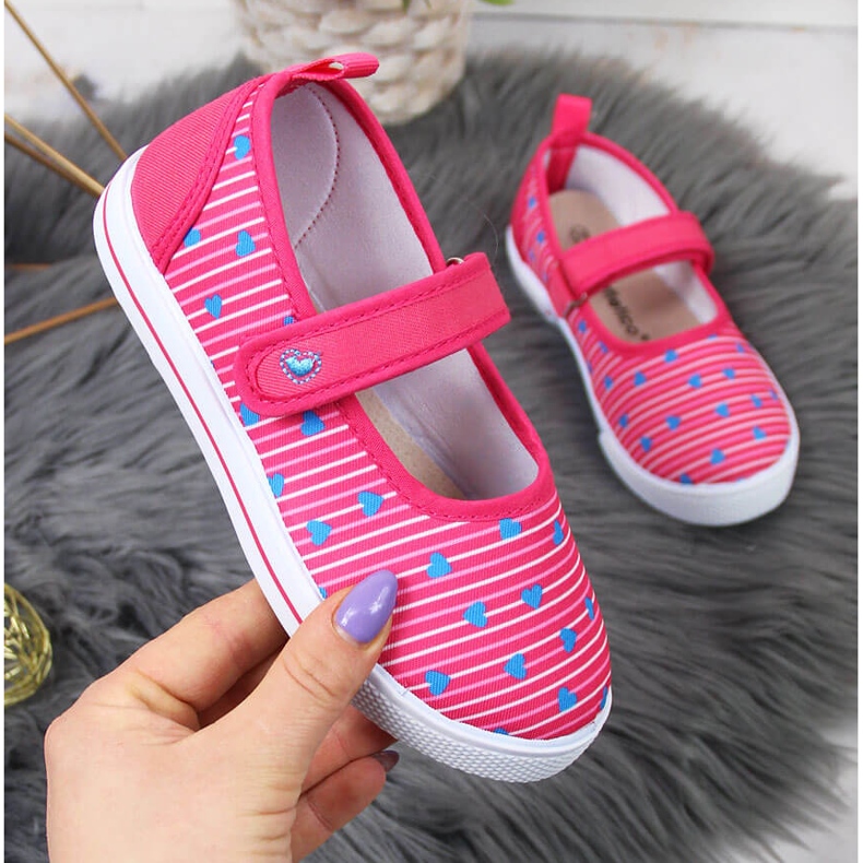 Bailarinas de niña con velcro Atletico rosa 1