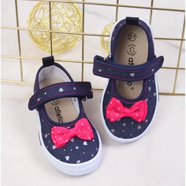 Atletico Bailarinas de niña con velcro Atlético azul marino 4