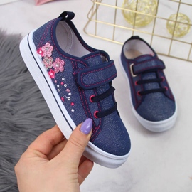 Zapatillas atletico azul marino para niña 1