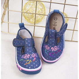 Deportivas de niña con velcro Lunares azul atletico azul marino 4