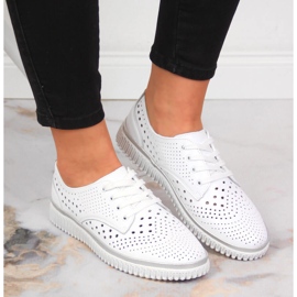 Zapatos mujer Artiker piel calada blanca blanco 3