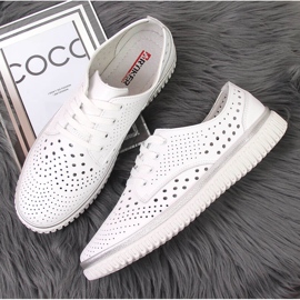 Zapatos mujer Artiker piel calada blanca blanco 4