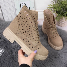 Botines mujer calados primavera piel beige Filippo 4