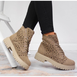 Botines mujer calados primavera piel beige Filippo 1