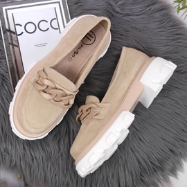Zapatos de mujer de piel con cadenas beige Filippo 6