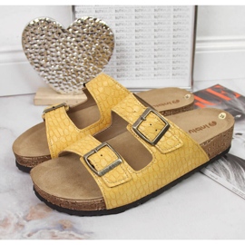 Zapatillas casa mujer Inblu amarillas con hebillas amarillo 5